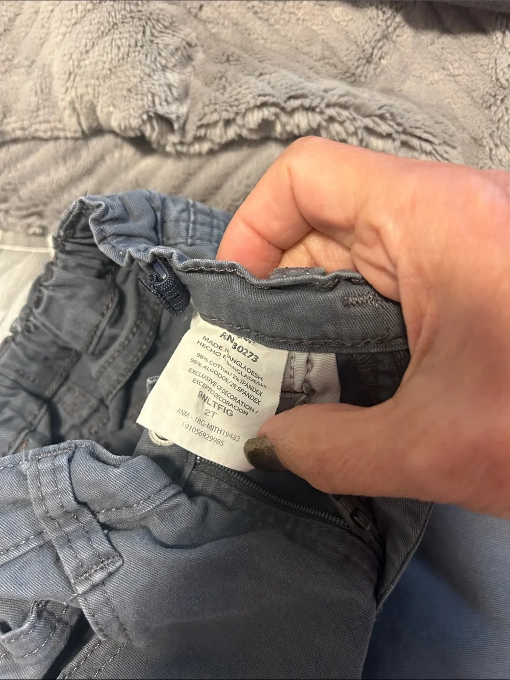 Kids Denim and Gray Pants Set - Blue and Gray- carters and wrangler 24 m & 2T